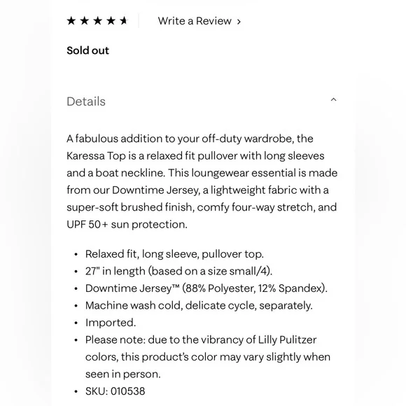 Like New Lilly Pulitzer *SOFT* Bright Pink Karessa SPF 50+Top, Size Medium - Picture 7 of 15